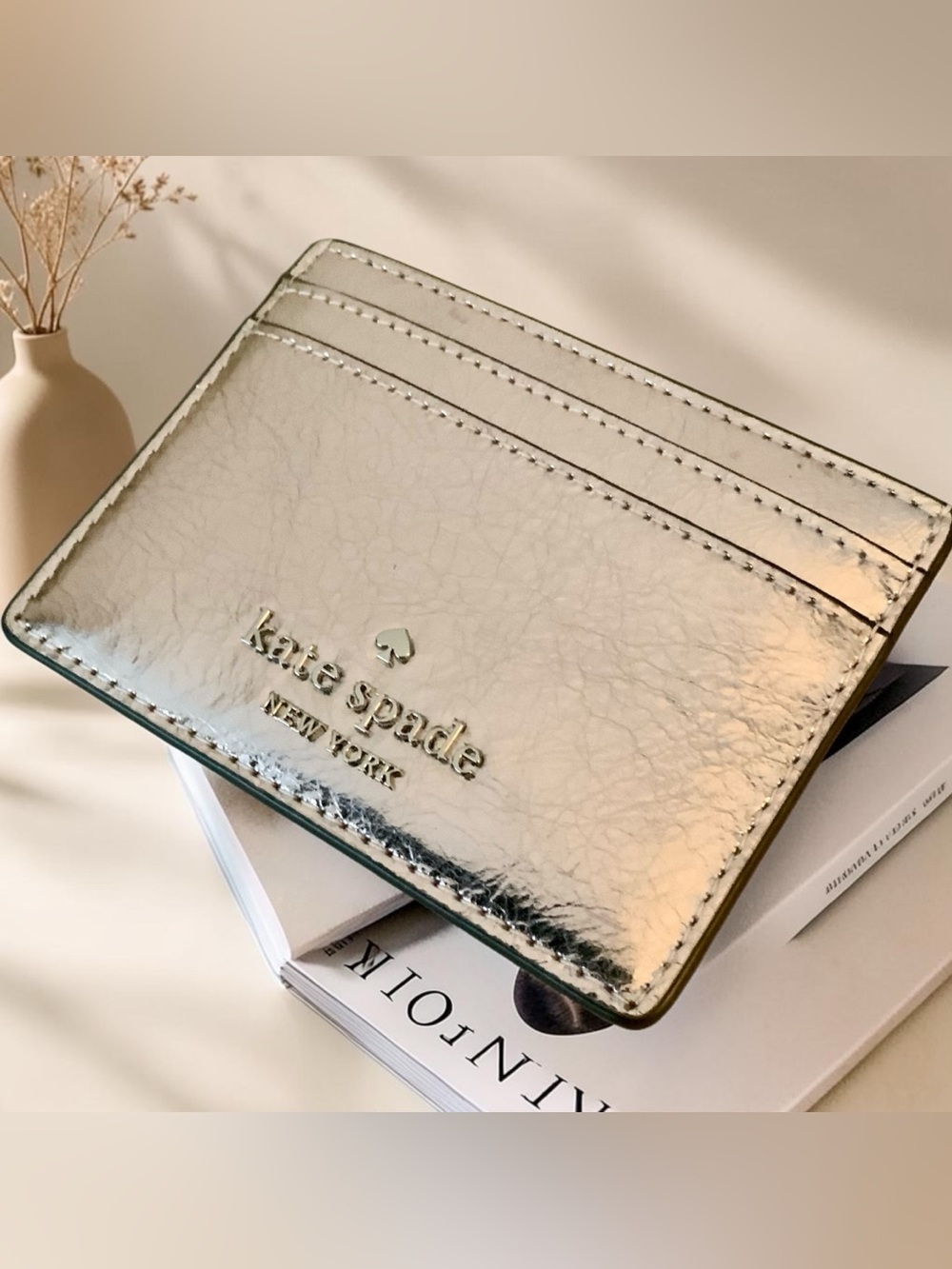 KATE SPADE MADISON METALLIC CREDIT CARD WALLET NWT